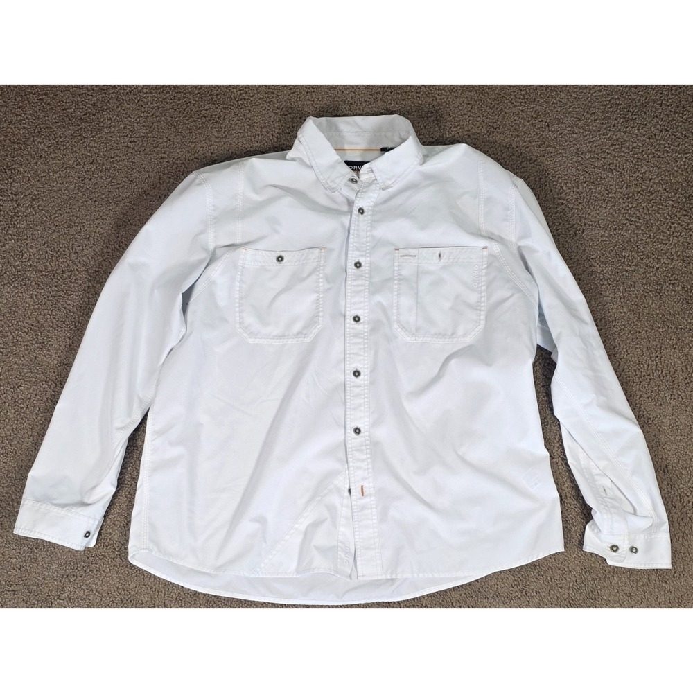 Orvis Mens XXL Tech Chambray Long Sleeve Work Shirt Active Fit Outdoor Fishing